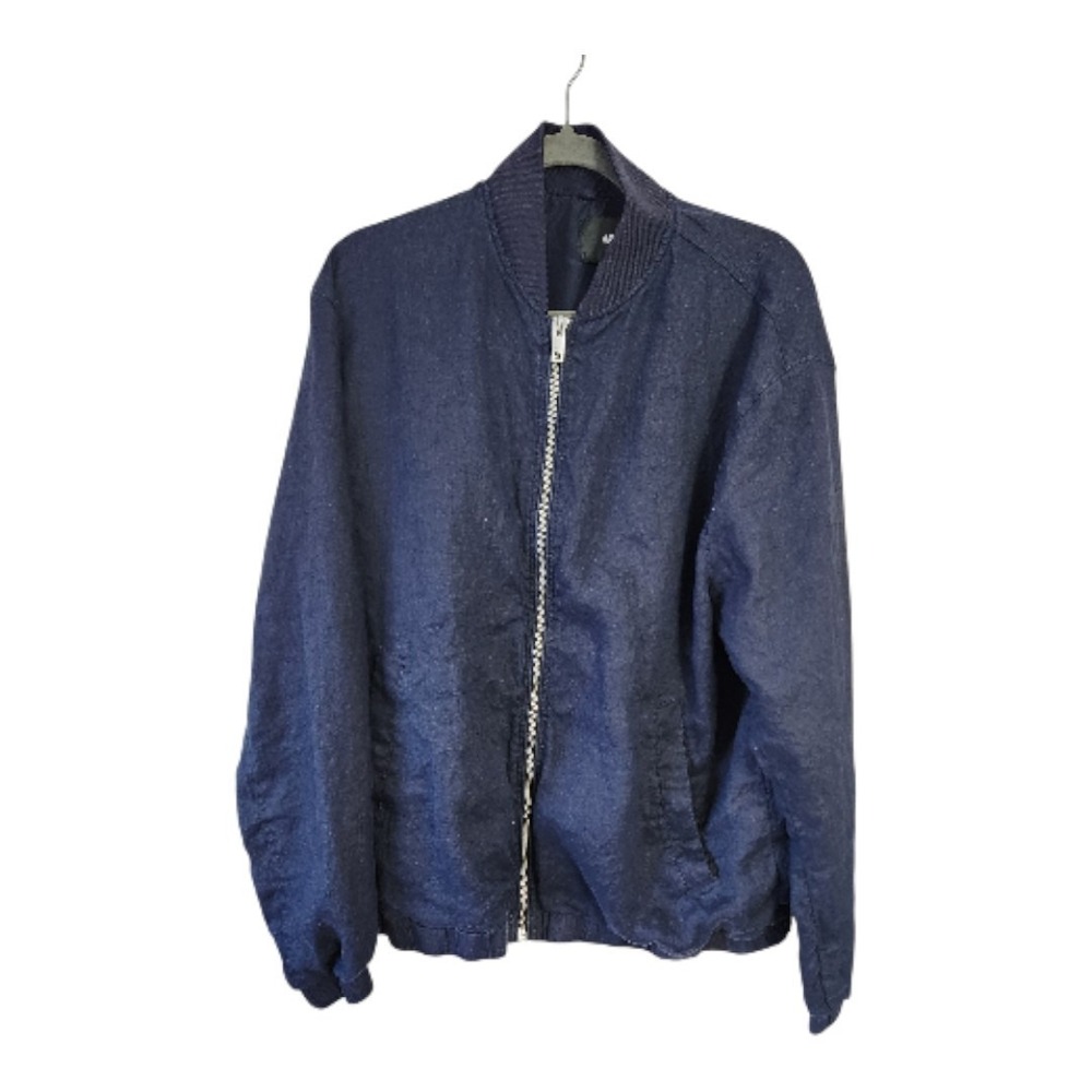 Men's H&M, Nylon Blend Fall Bomber Jacket, Black Size Large